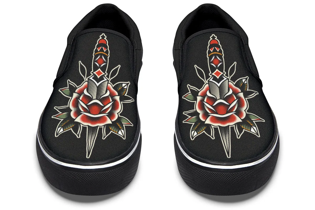 Dagger Rose Slip On Shoes