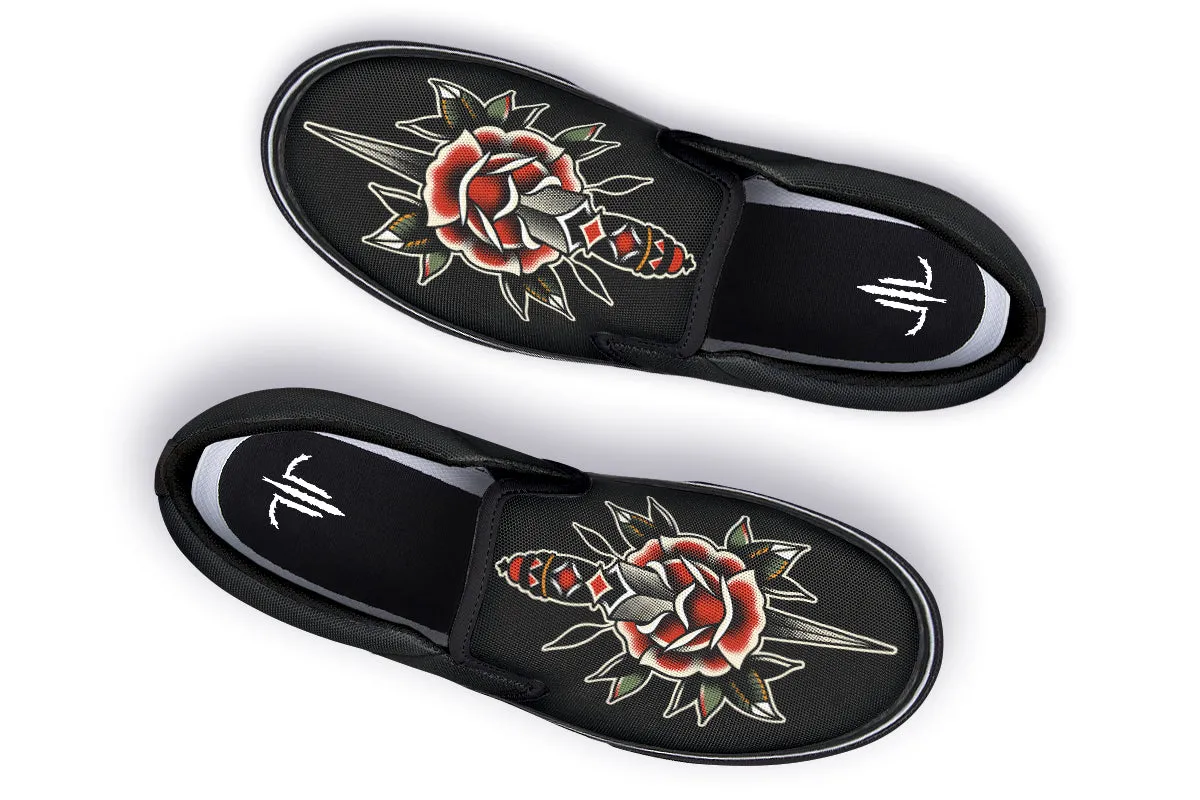 Dagger Rose Slip On Shoes