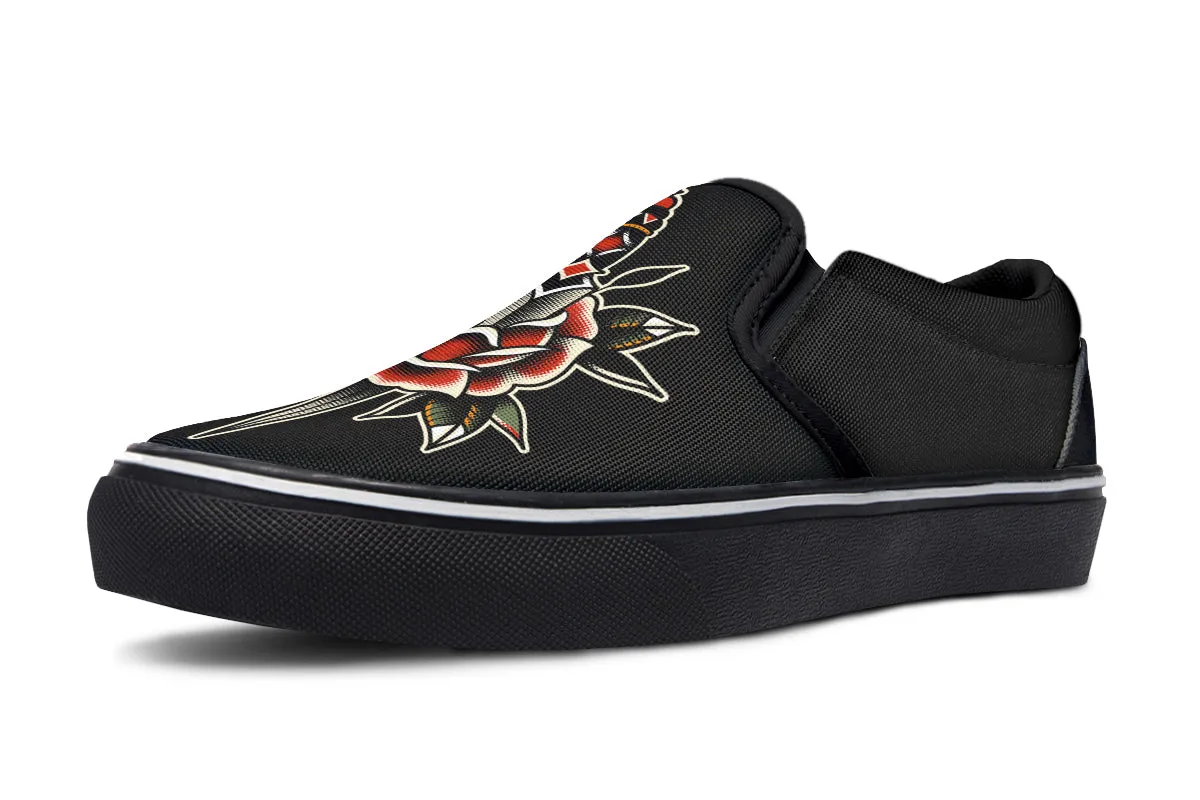Dagger Rose Slip On Shoes