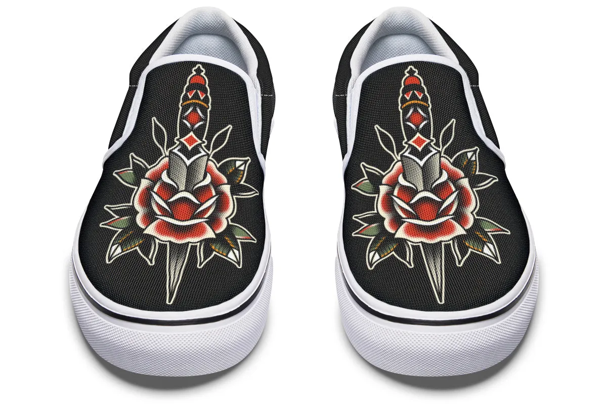 Dagger Rose Slip On Shoes