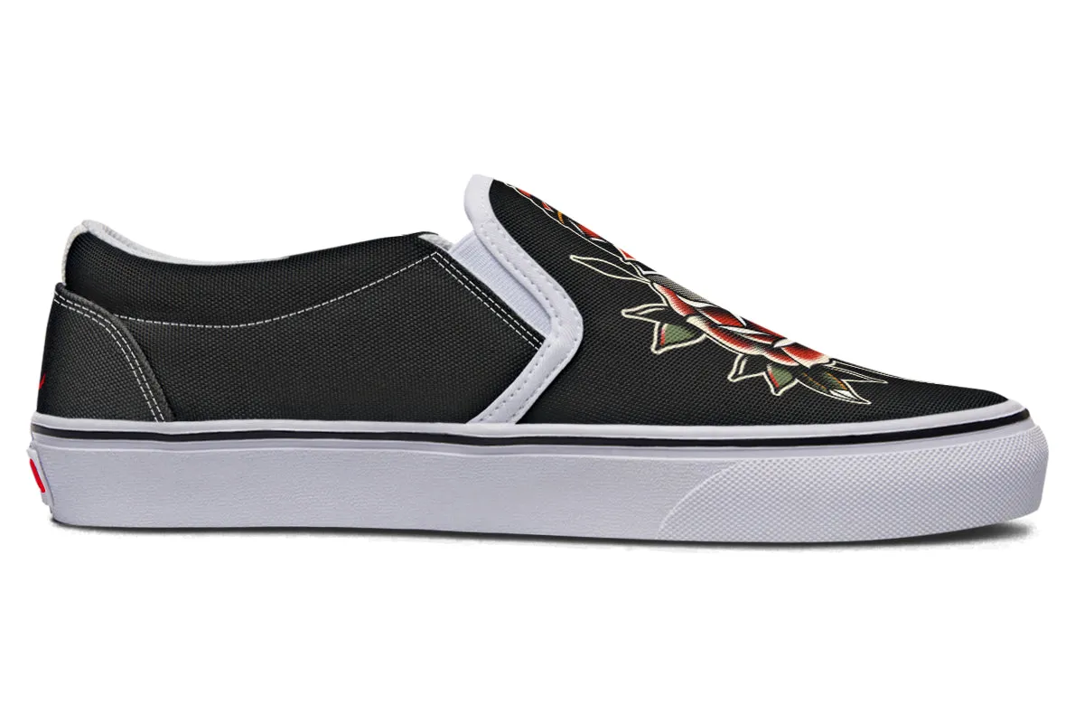 Dagger Rose Slip On Shoes