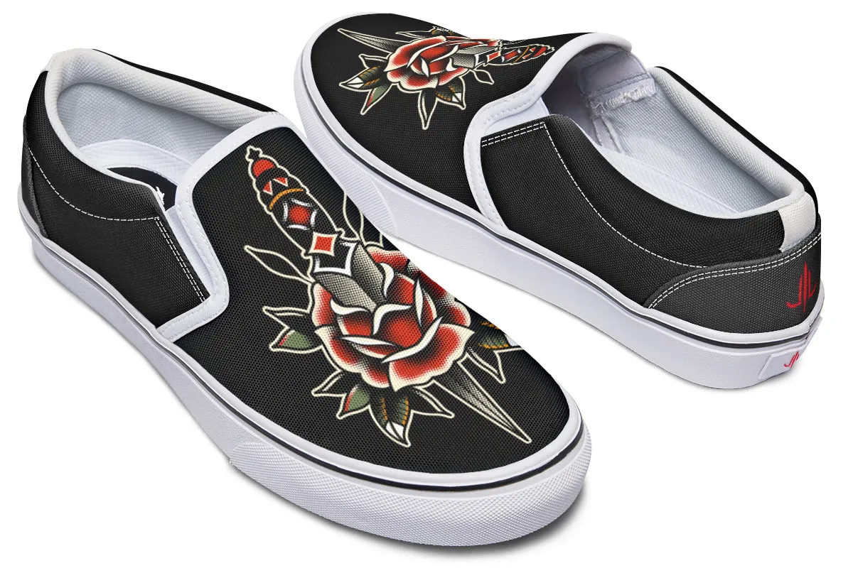 Dagger Rose Slip On Shoes