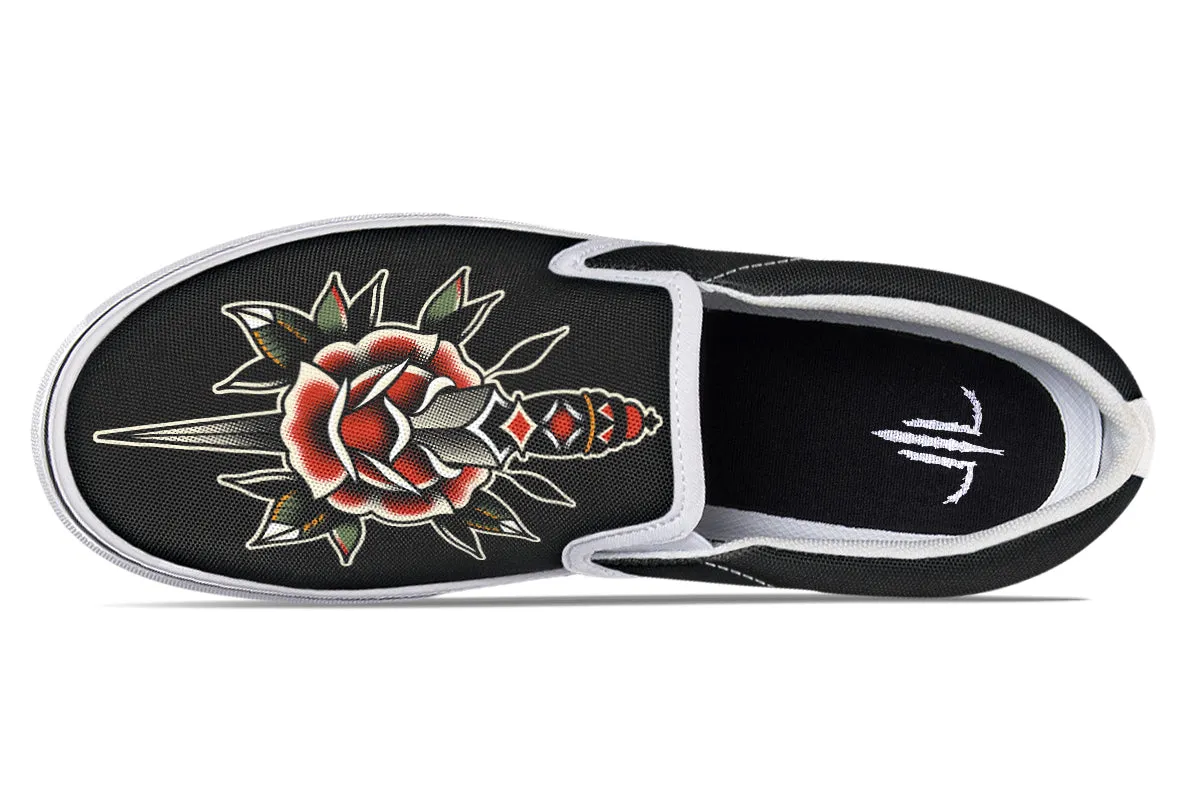 Dagger Rose Slip On Shoes