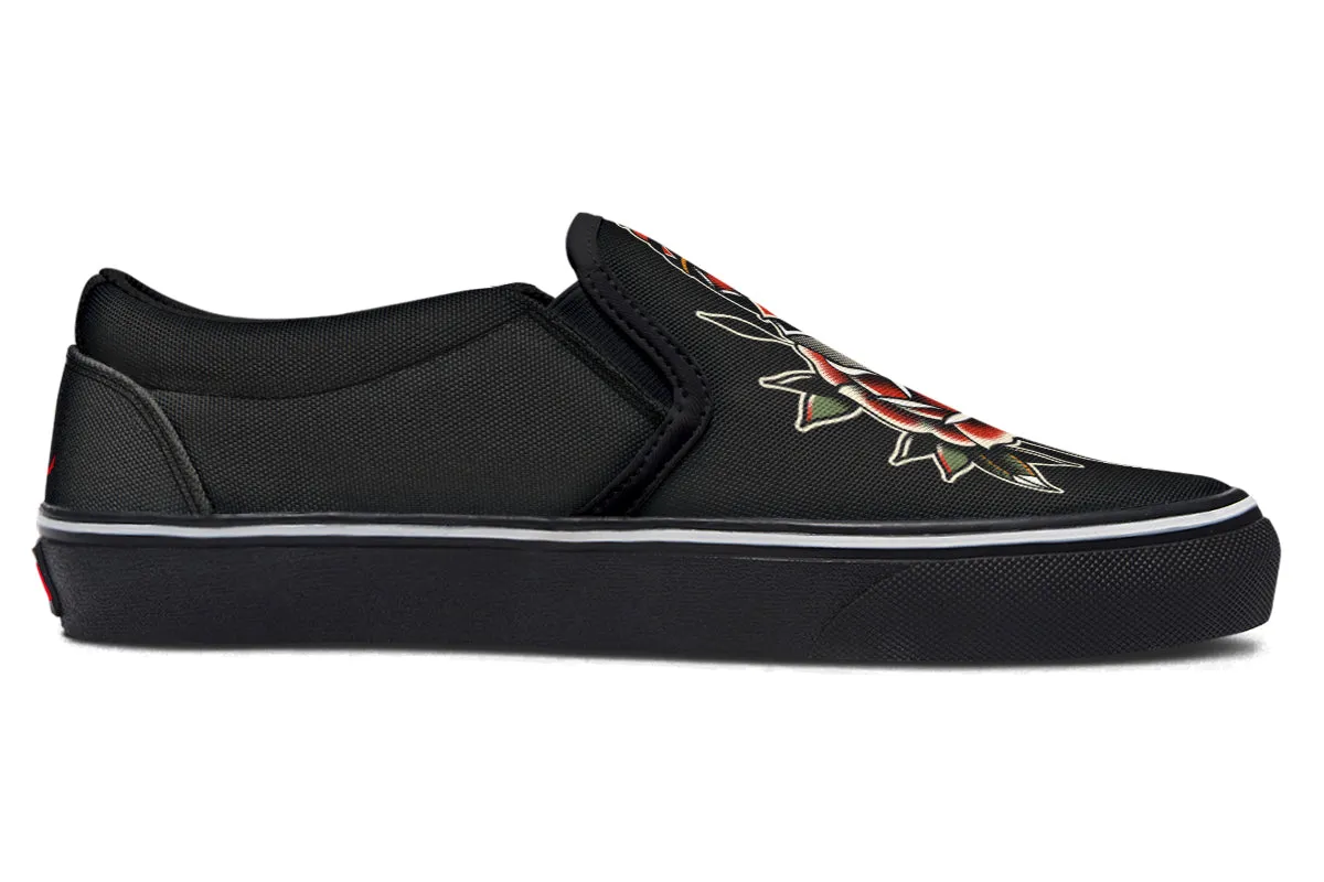 Dagger Rose Slip On Shoes