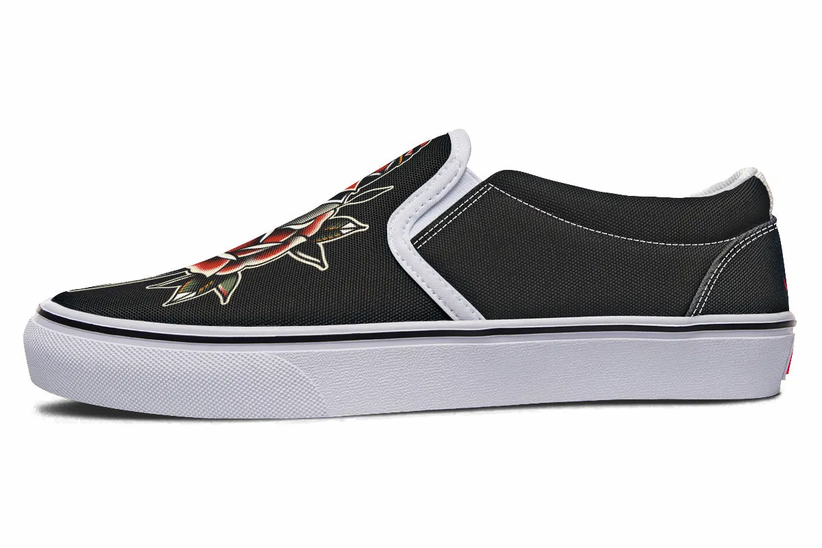 Dagger Rose Slip On Shoes
