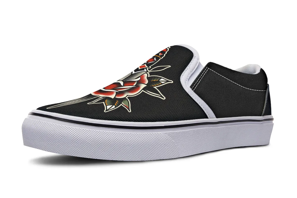 Dagger Rose Slip On Shoes