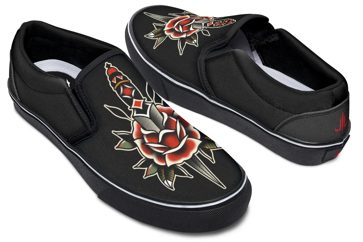Dagger Rose Slip On Shoes