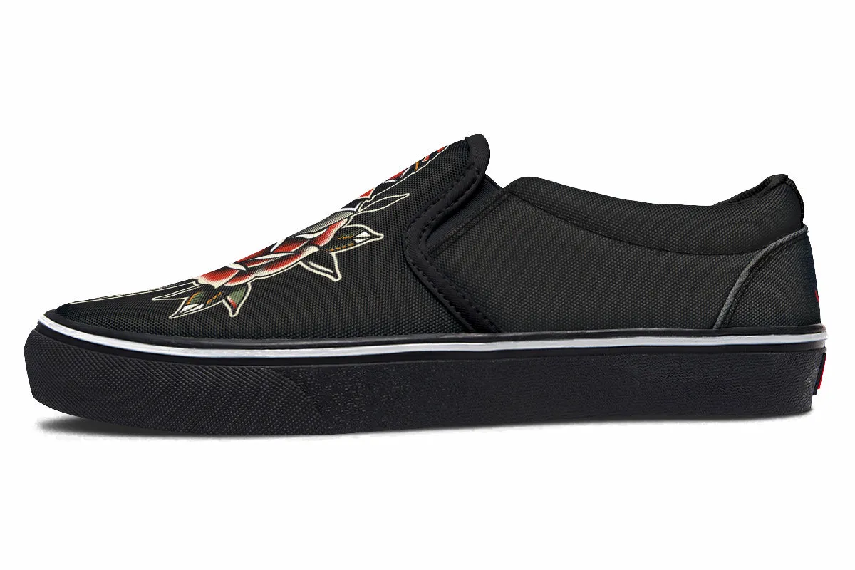Dagger Rose Slip On Shoes