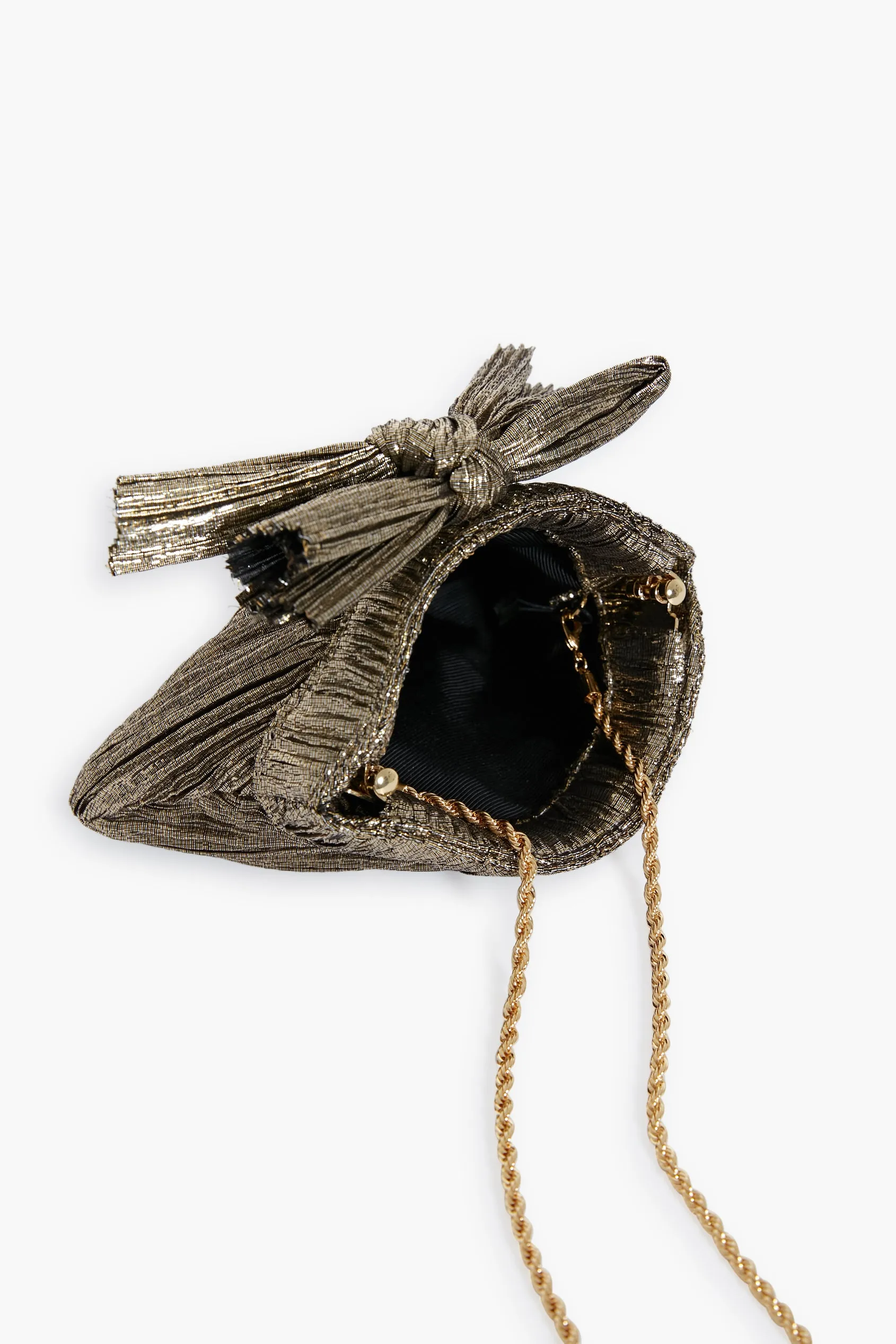 Dark Gold Lame Rochelle Clutch