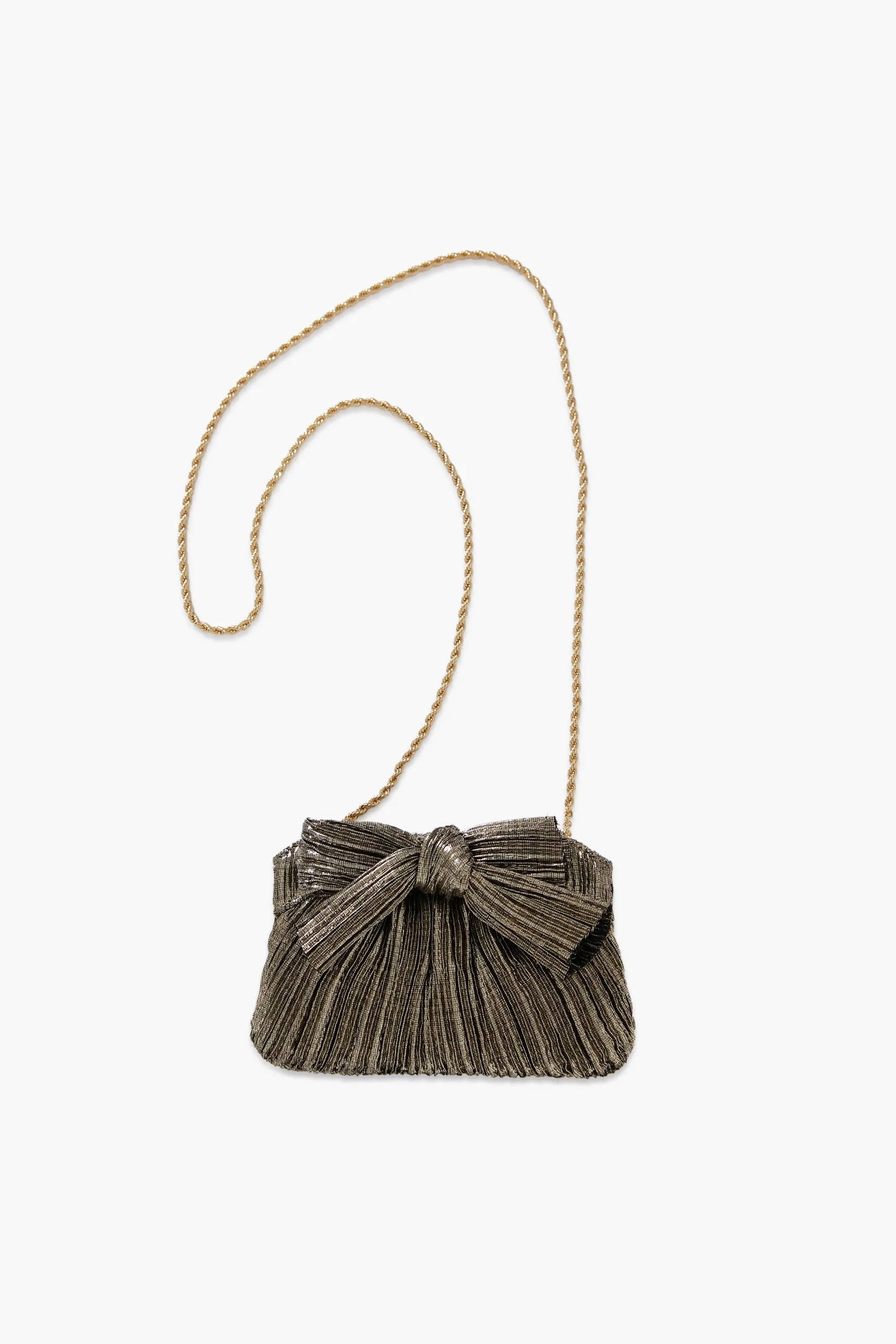 Dark Gold Lame Rochelle Clutch