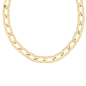Designer Gold 18K Yellow Gold Squared Edge Paperclip Link Chain 17" Necklace