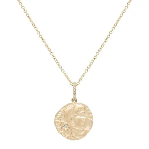 Diamond Coin Necklace 14K