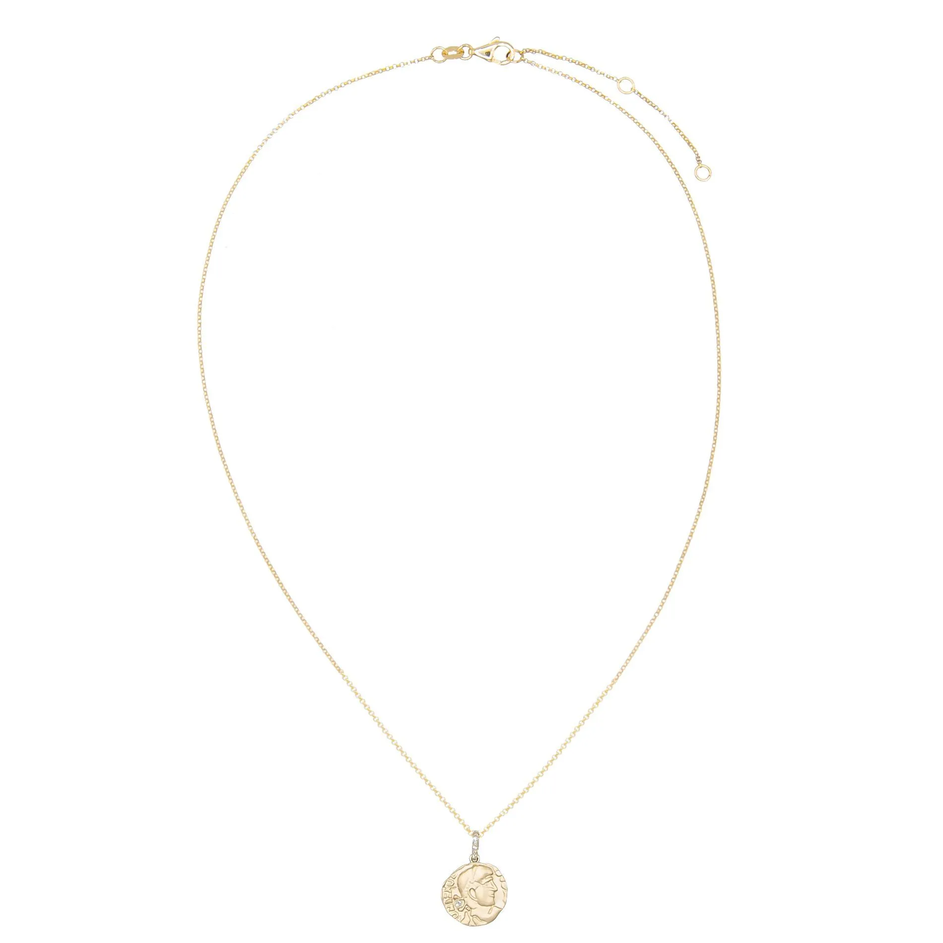 Diamond Coin Necklace 14K