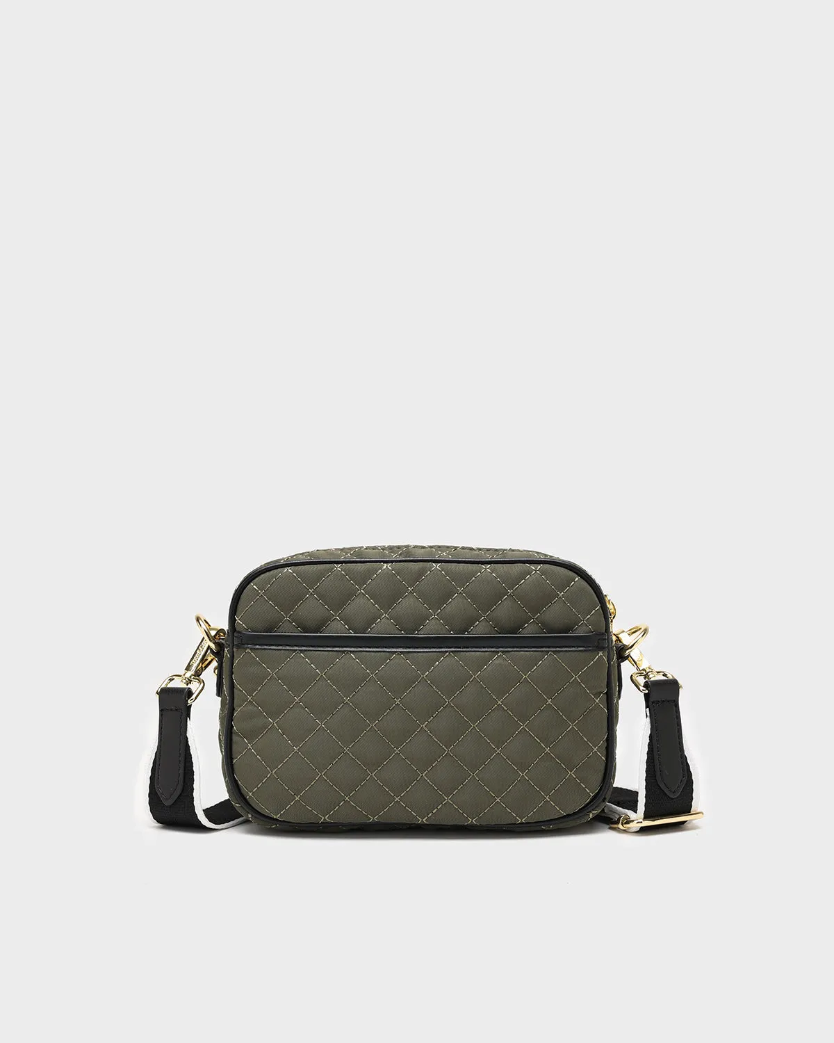 Diamond Stitch Messenger Bag in Green