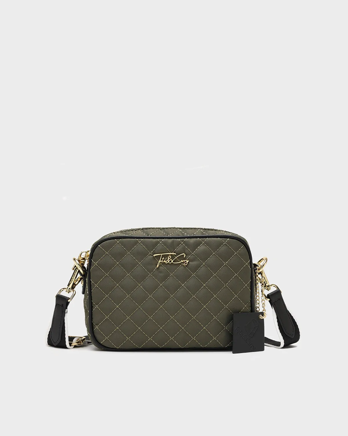 Diamond Stitch Messenger Bag in Green