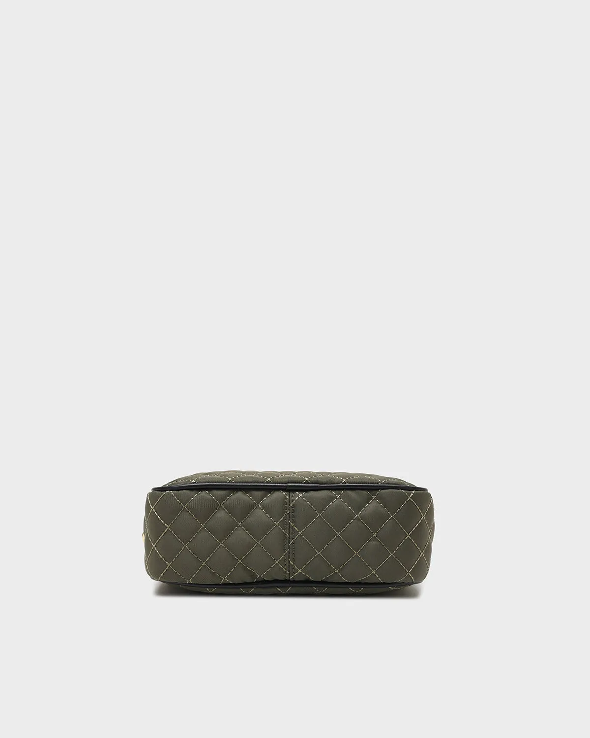Diamond Stitch Messenger Bag in Green