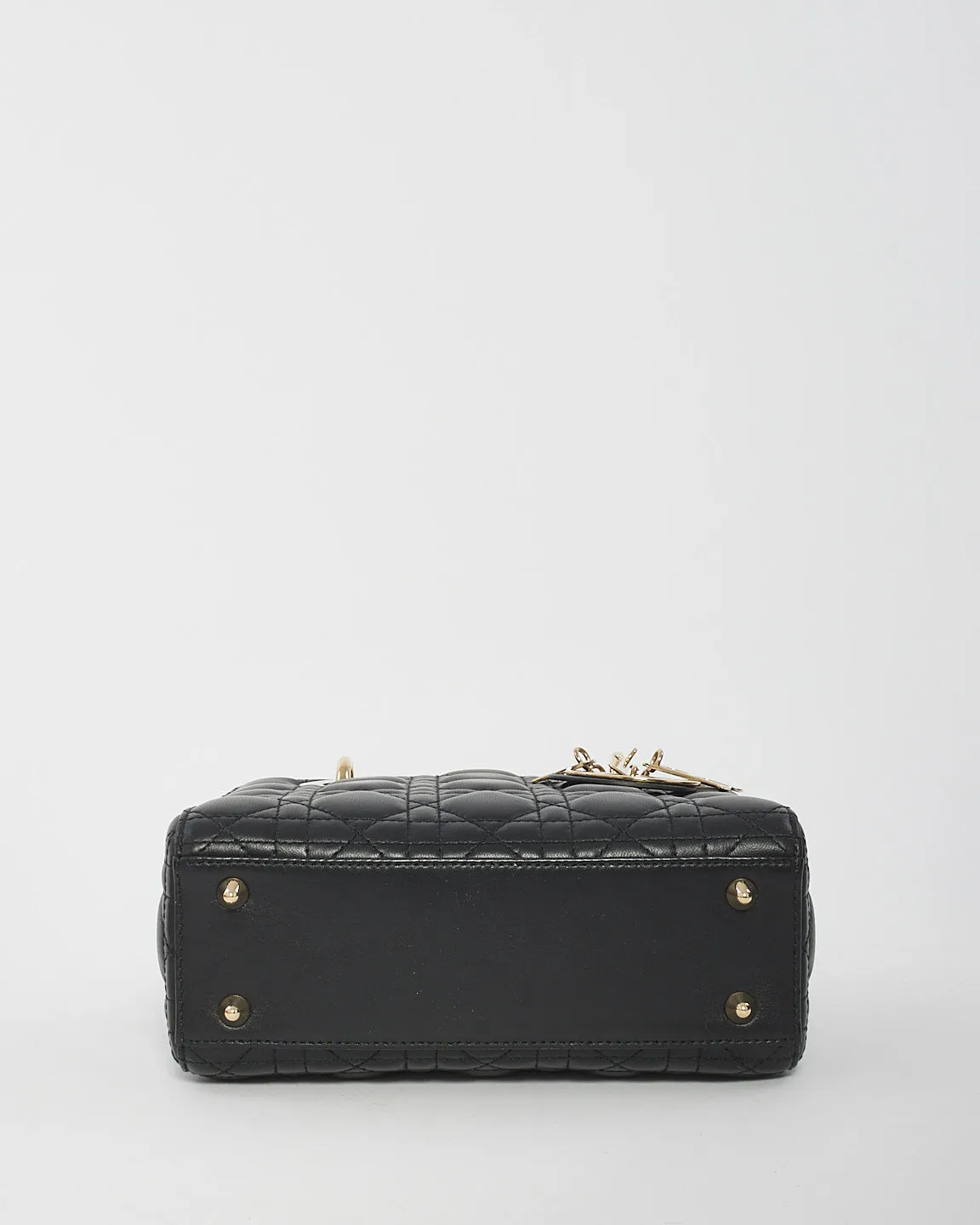 Dior Black Lambskin Leather Small Lady Dior Bag