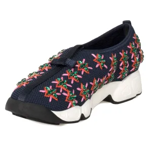 Dior Blue and Rose Flower Fusion Sneakers