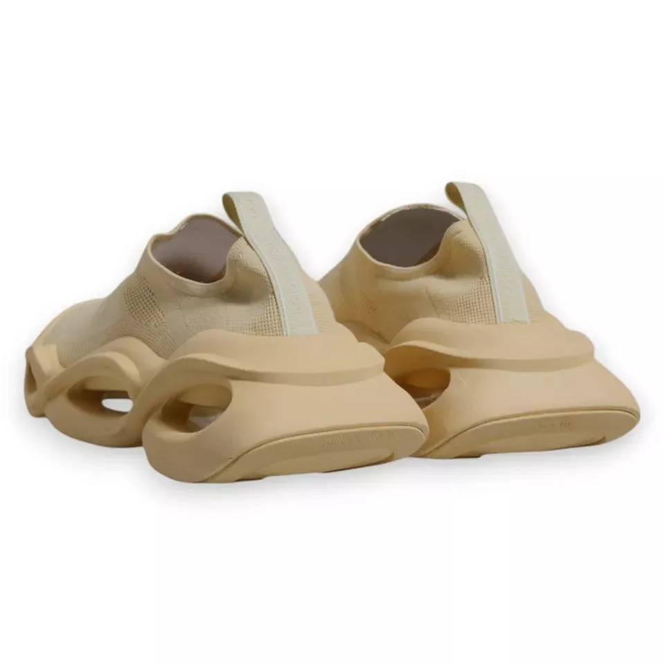 Dolce&Gabbana Men Beige Sneakers Polyester Slip On Wave Flat Trainer Shoes EU 44