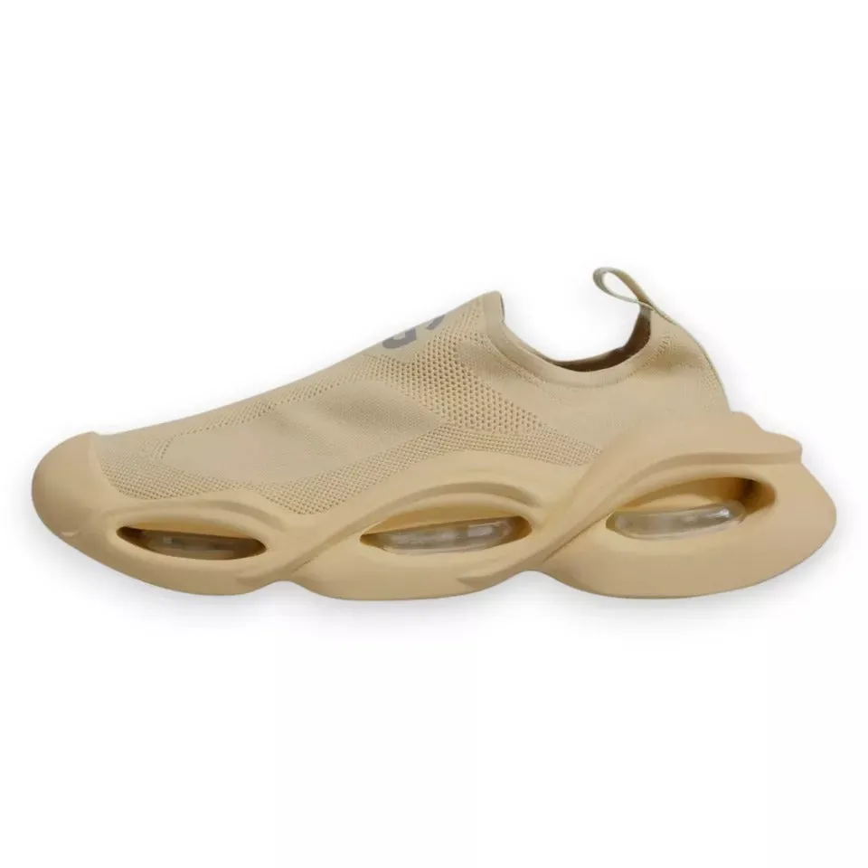 Dolce&Gabbana Men Beige Sneakers Polyester Slip On Wave Flat Trainer Shoes EU 44