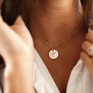 E Initial Necklace