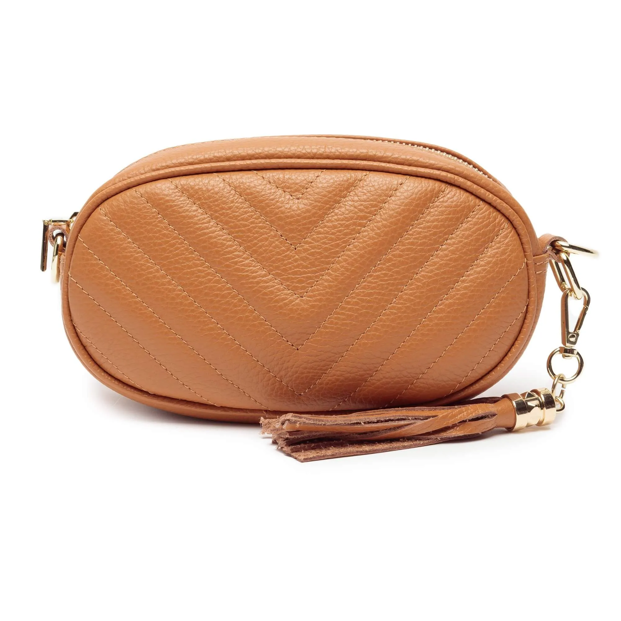 Elie Beaumont Quilted Tan Leather Bag
