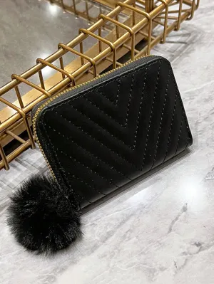 Embroidered Thread V-Shaped Wallet