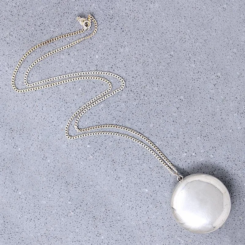 Engraved "BLT" Monogram Silver Compartment Pendant