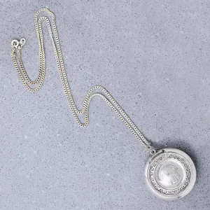 Engraved "BLT" Monogram Silver Compartment Pendant