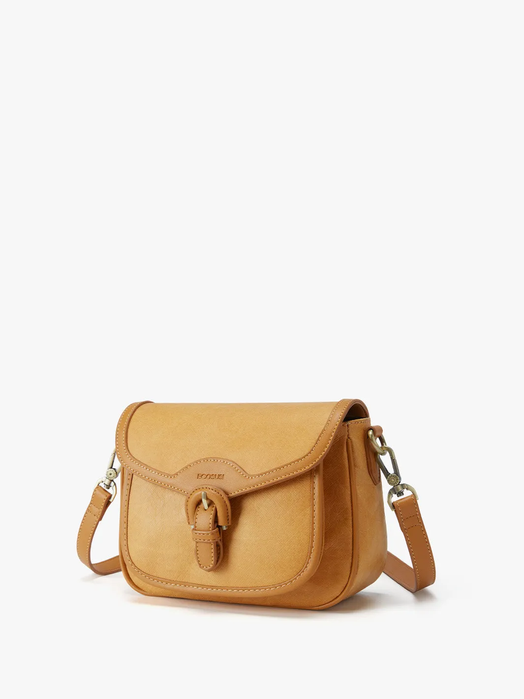 Evelina Washable Paper Vintage Saddle Crossbody