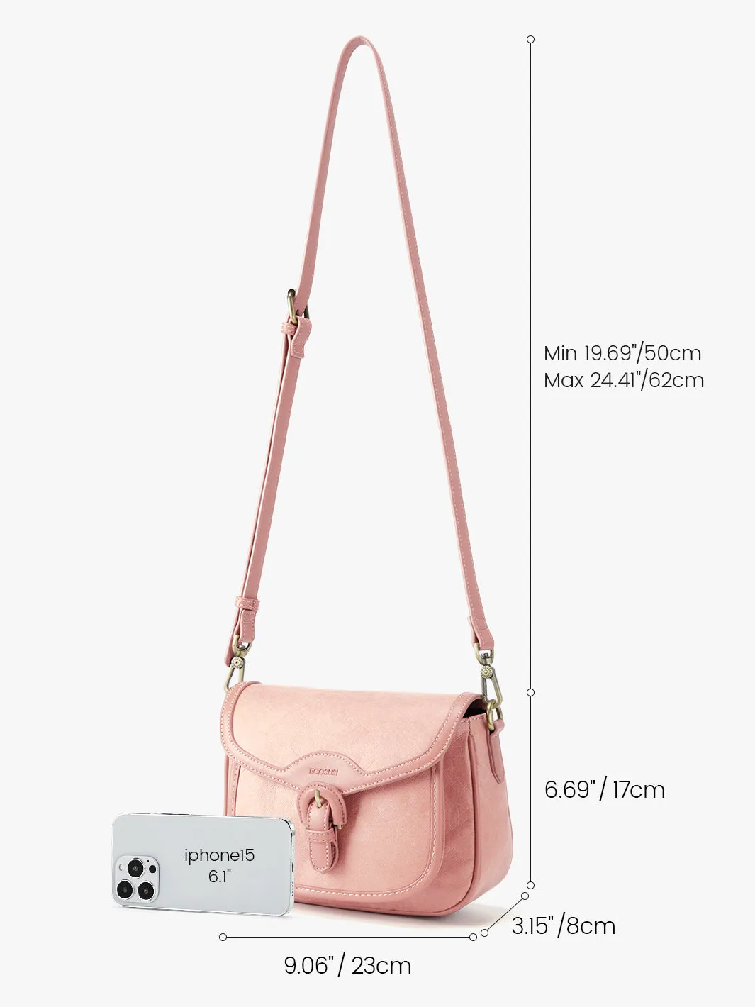 Evelina Washable Paper Vintage Saddle Crossbody