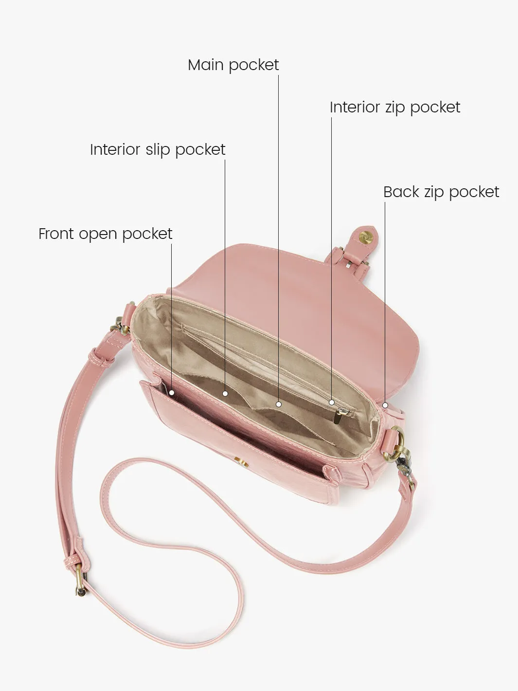 Evelina Washable Paper Vintage Saddle Crossbody