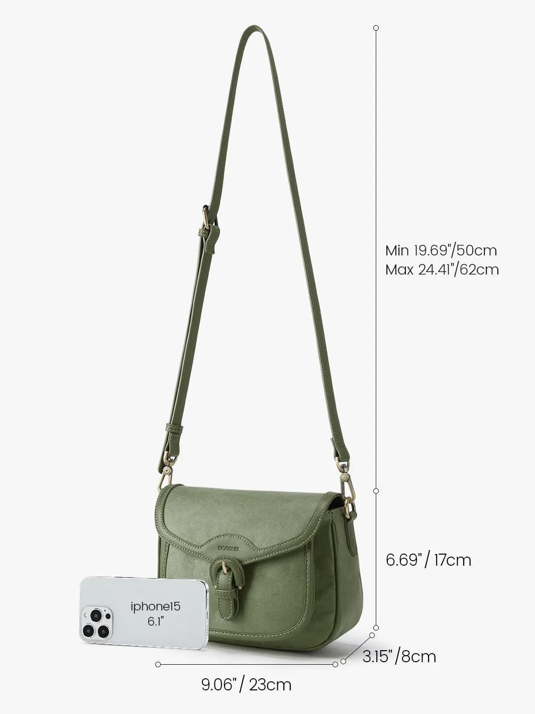 Evelina Washable Paper Vintage Saddle Crossbody