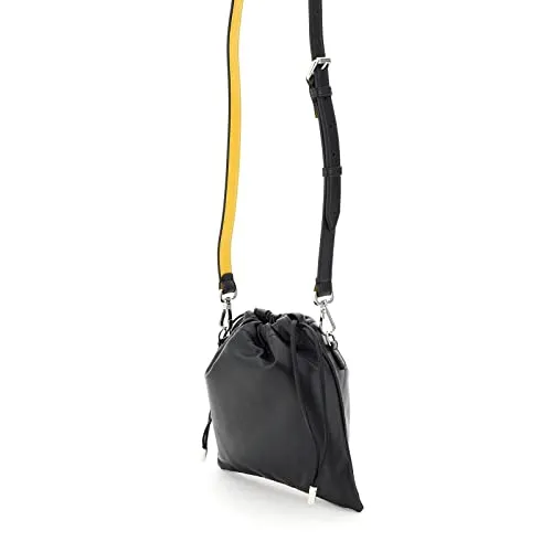 Fendi Roma Black Leather Drawstring Mini Crossbody Bag 7AV510