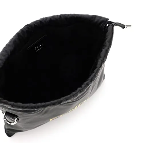 Fendi Roma Black Leather Drawstring Mini Crossbody Bag 7AV510