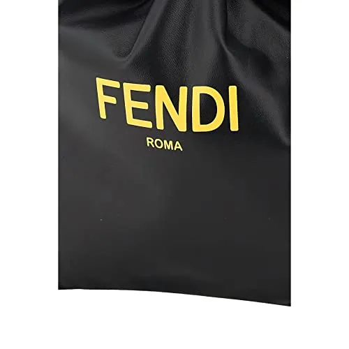 Fendi Roma Black Leather Drawstring Mini Crossbody Bag 7AV510