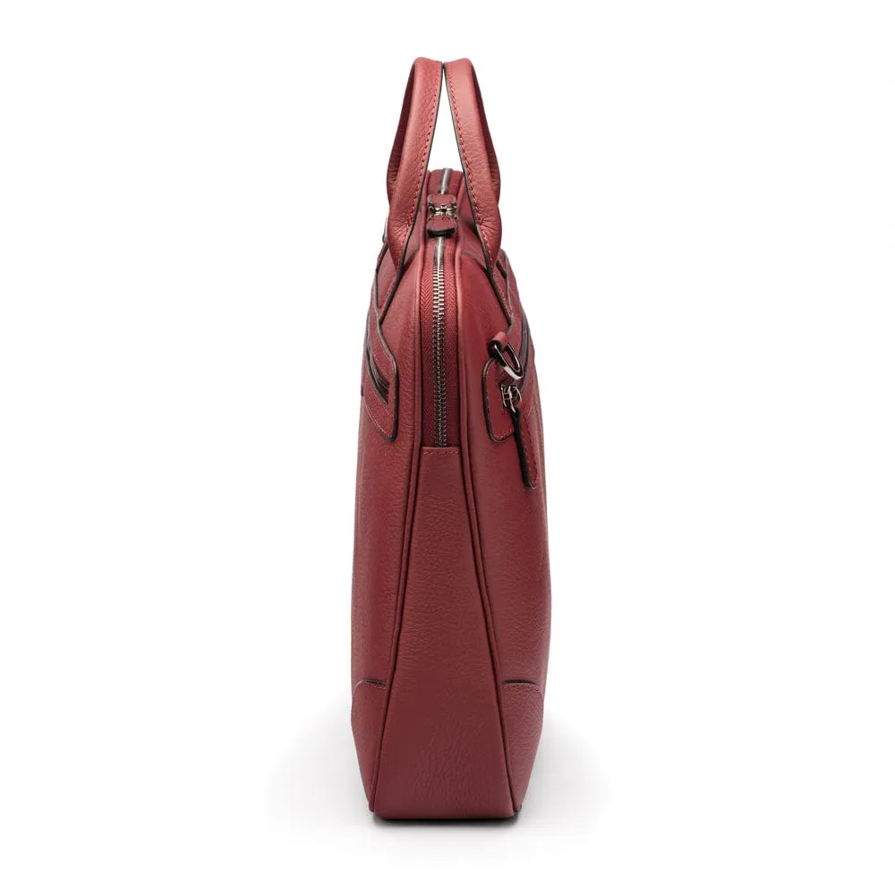 Fitzrovia Leather 16" Laptop Bag - Burgundy