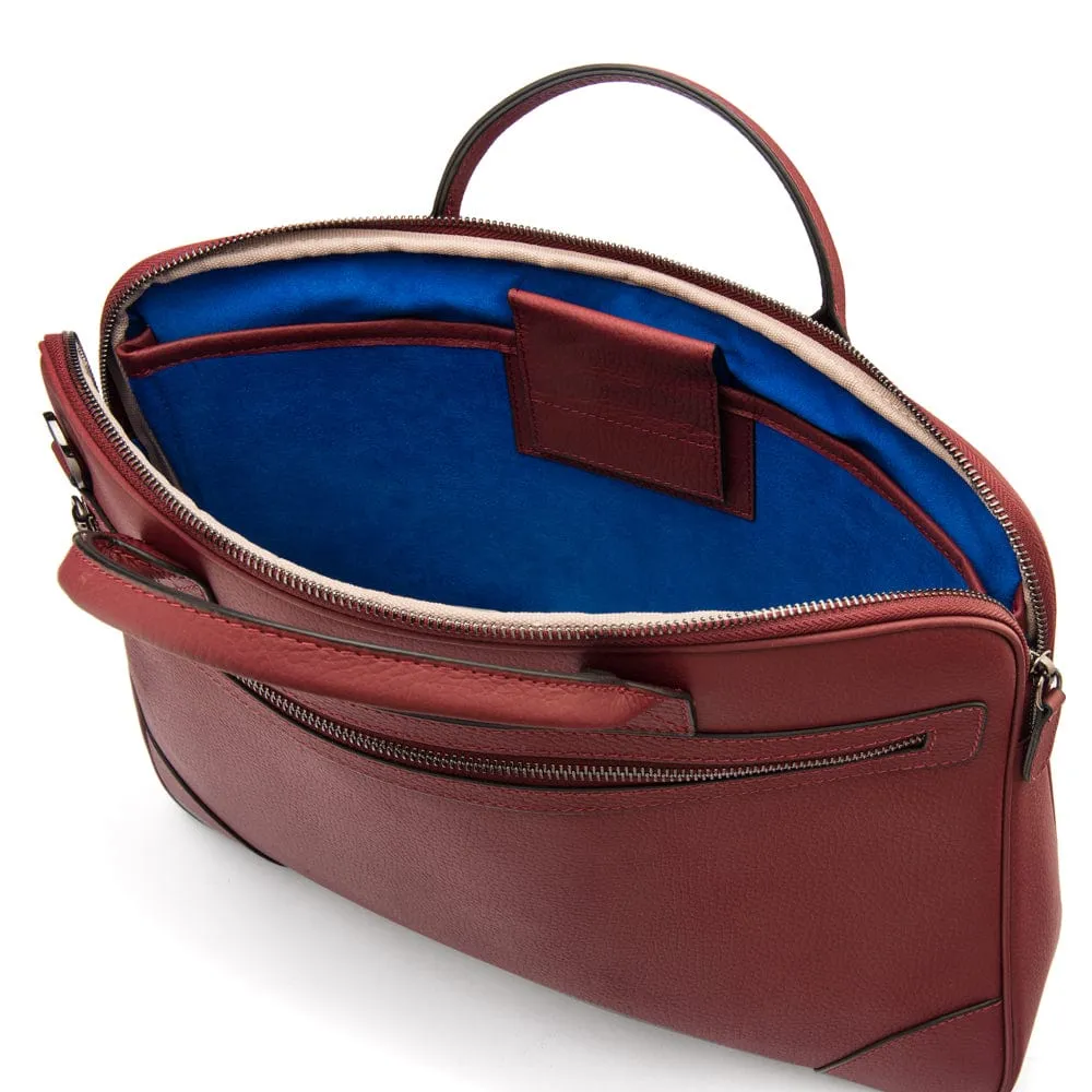 Fitzrovia Leather 16" Laptop Bag - Burgundy
