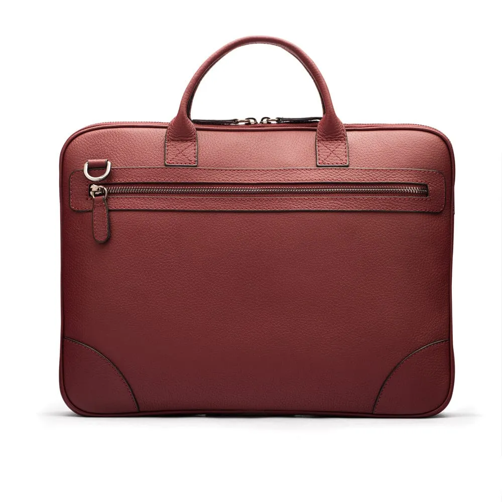Fitzrovia Leather 16" Laptop Bag - Burgundy