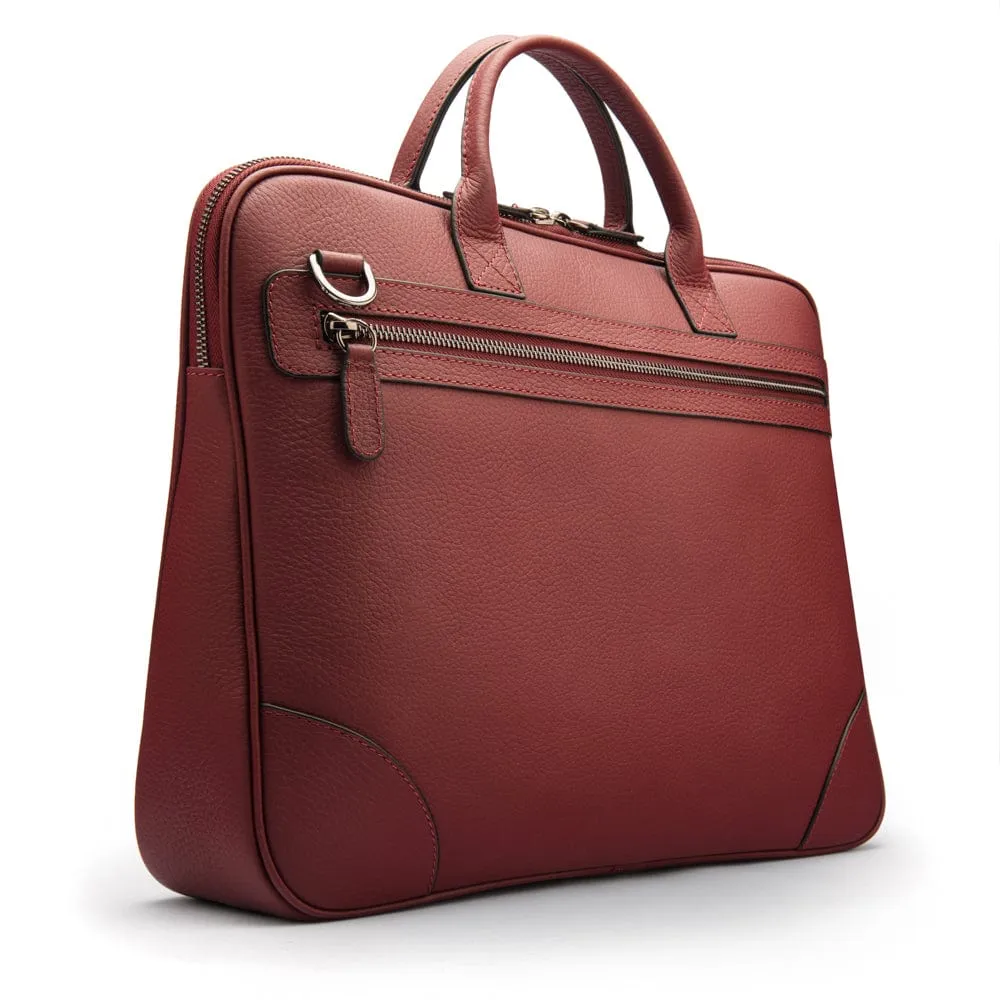 Fitzrovia Leather 16" Laptop Bag - Burgundy