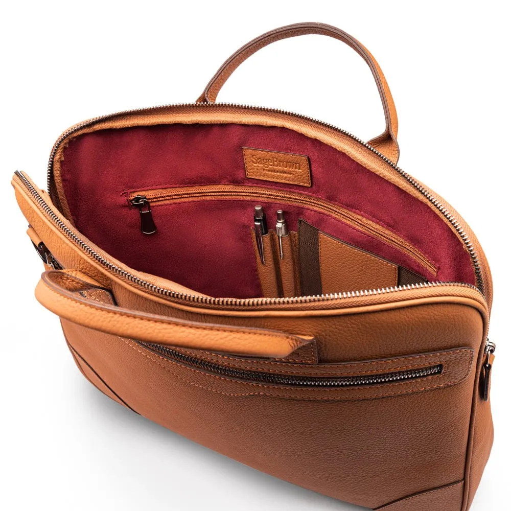 Fitzrovia Leather 16" Laptop Bag - Tan