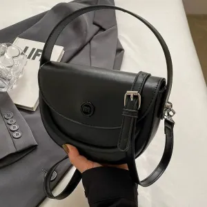 Flap Closure Leather Crossbody Bag