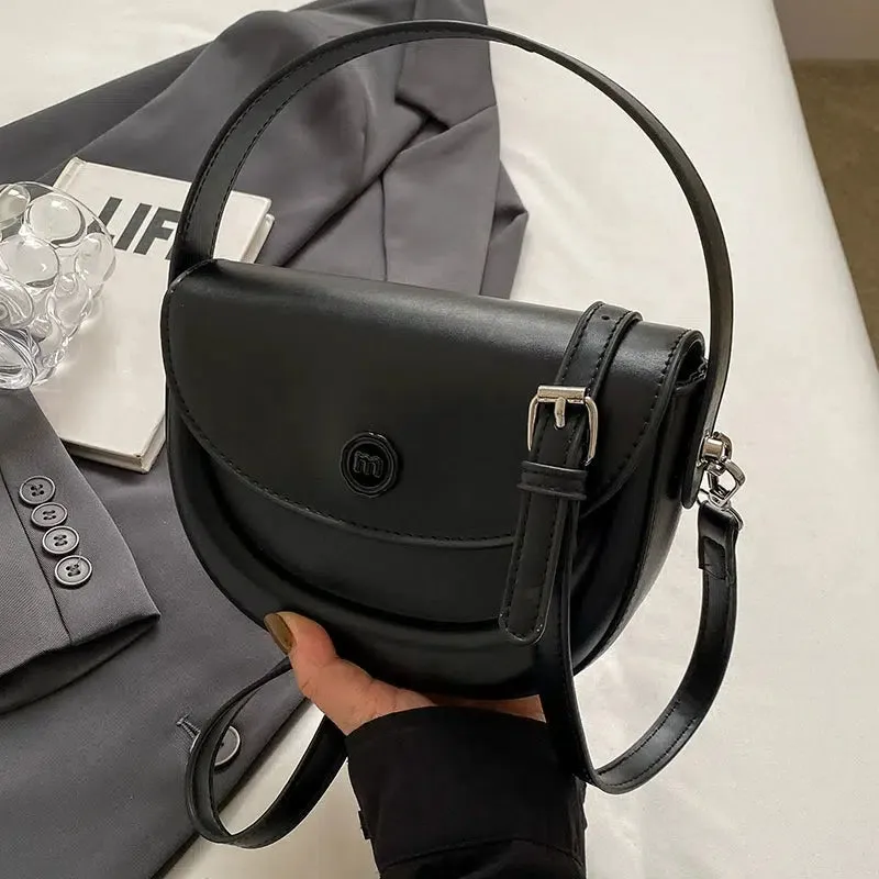 Flap Closure Leather Crossbody Bag