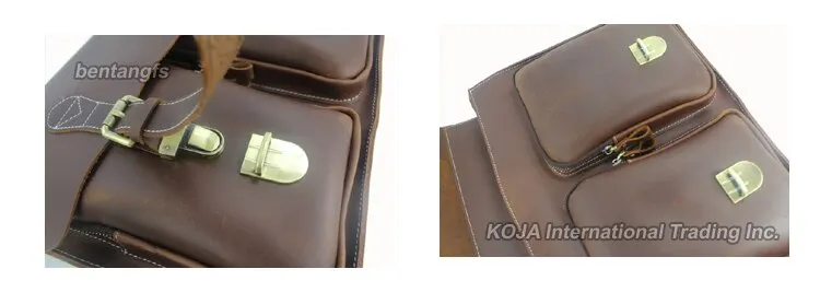 Genuine Leather Vintage Briefcase Crossbody Bag