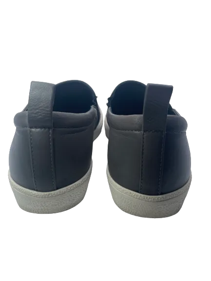 Gina Grey Leather & Crystal Embellished Satin Gioia Slip On Skate Sneakers Trainers UK 3 EU 36 👠