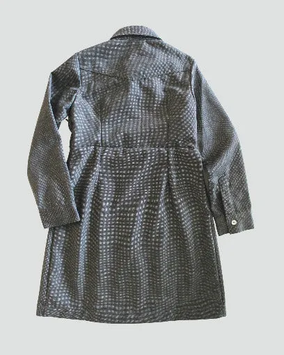 Girls Long Sleeved Double Pocket and Pleat Collard Mid Weight Shirt Dress