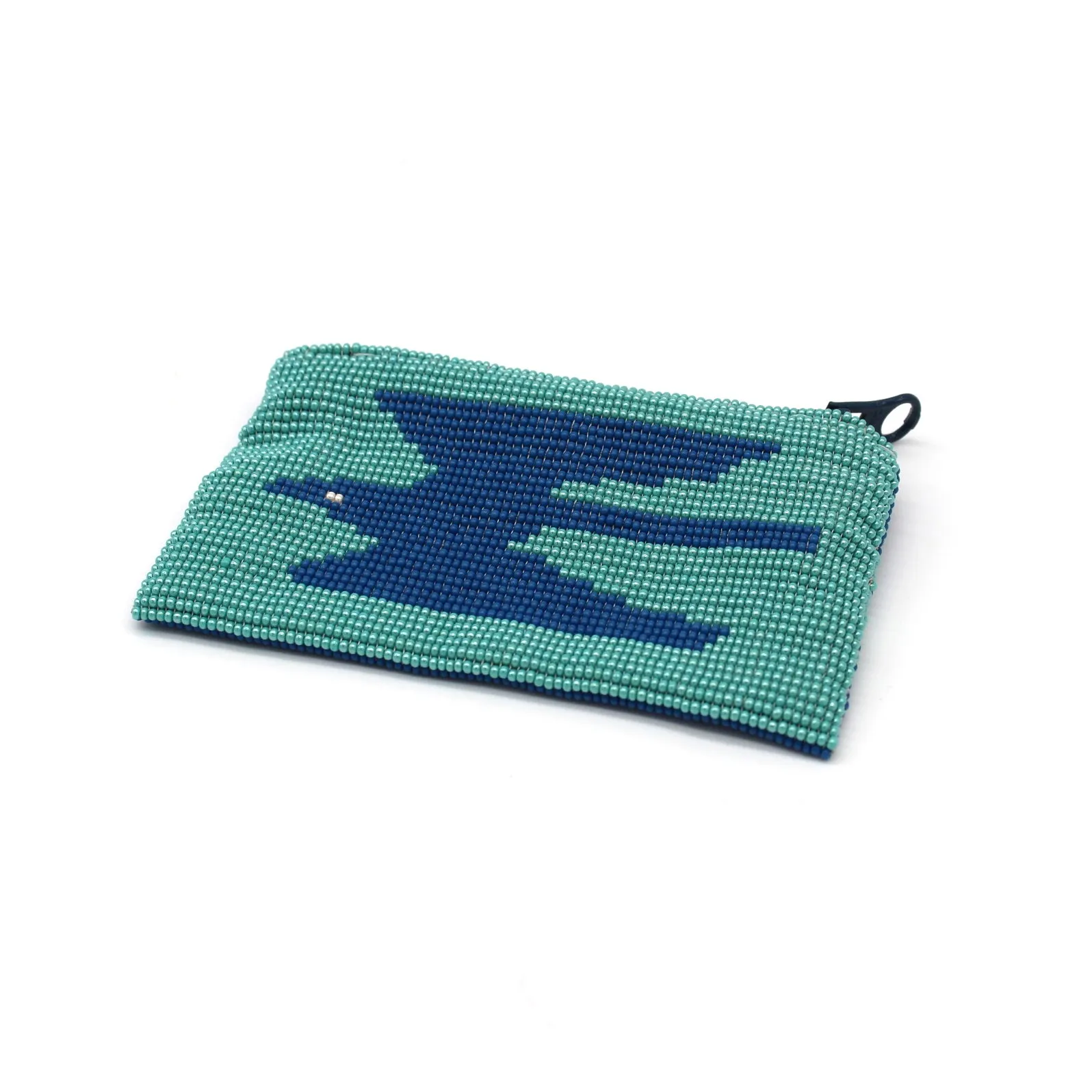 Glass Bead Coin Purse - EAGLE BLUE