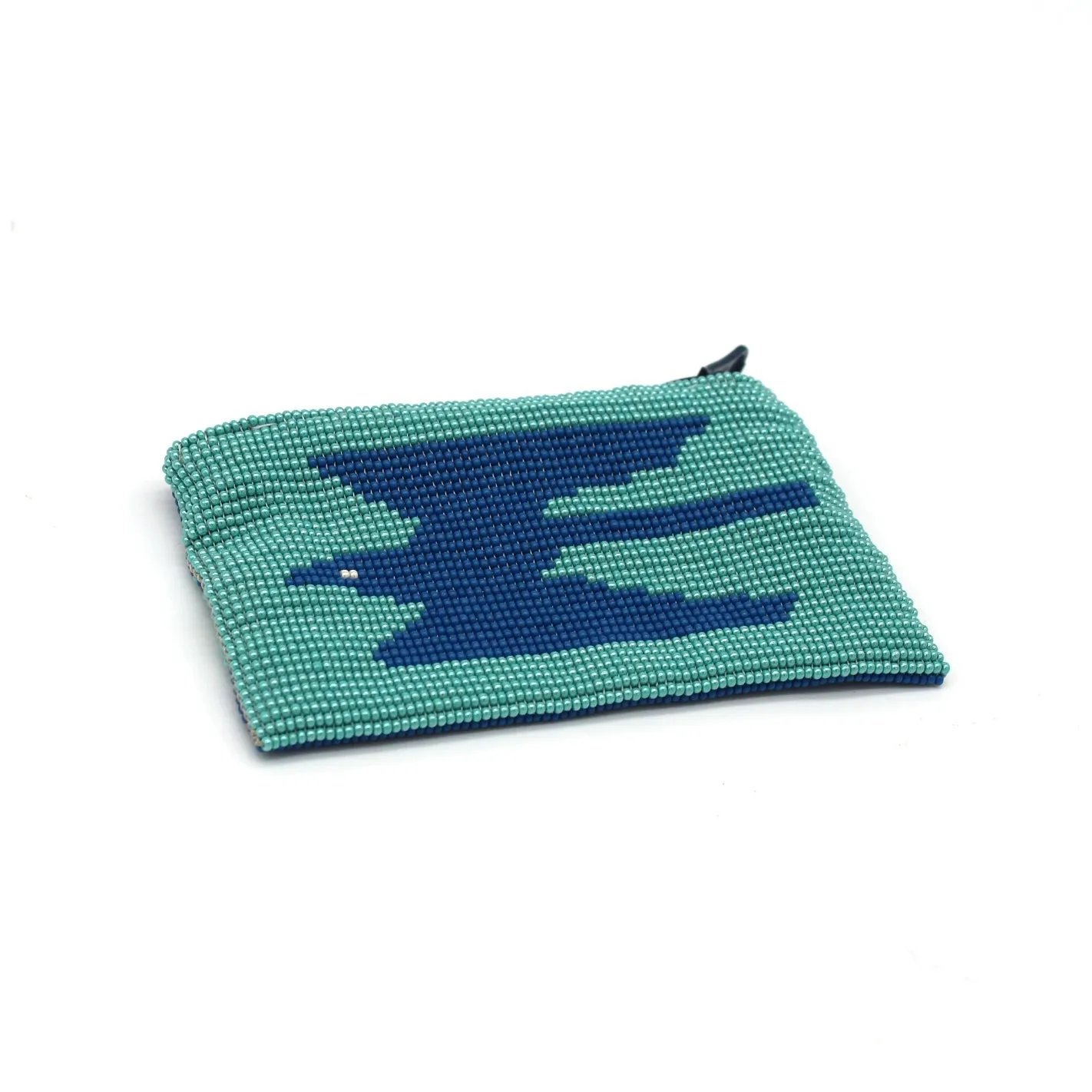 Glass Bead Coin Purse - EAGLE BLUE