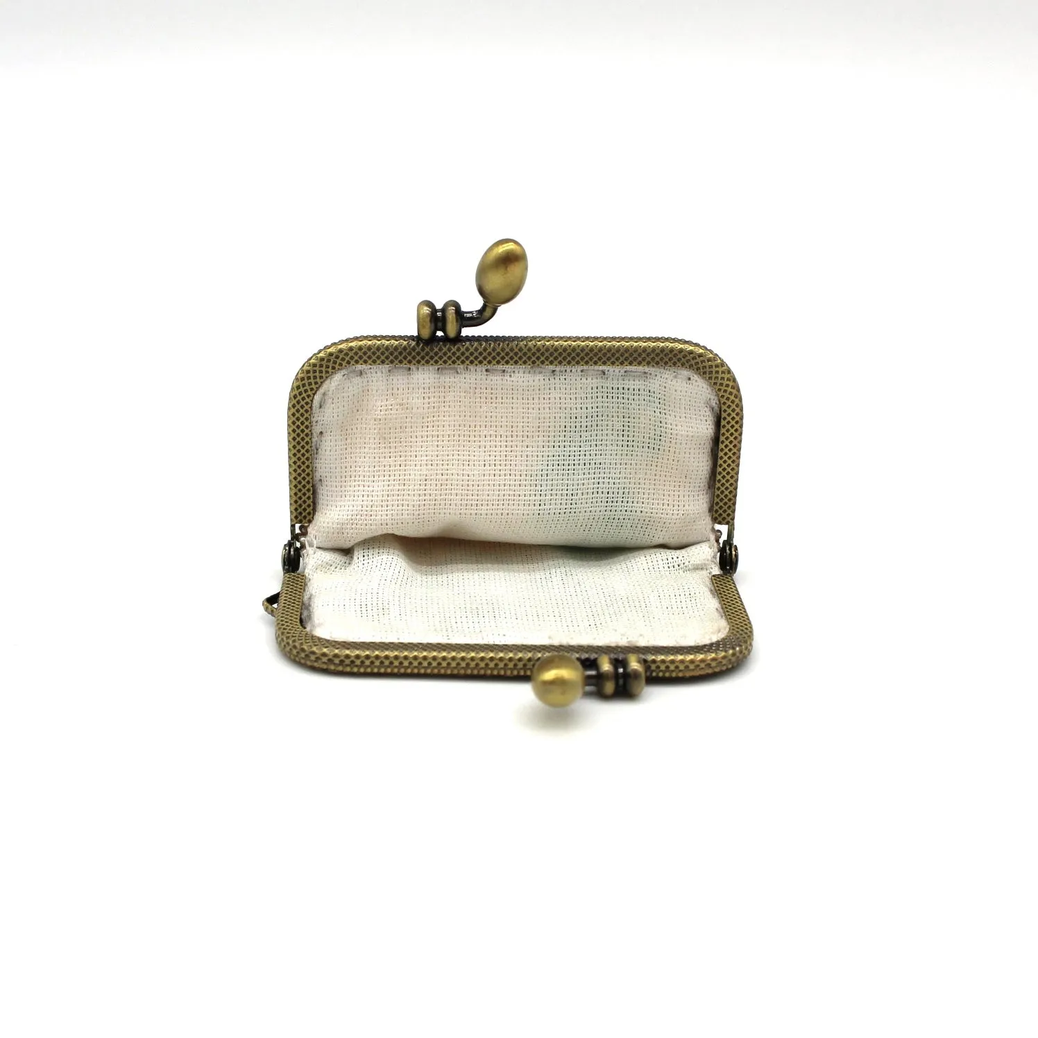 Glass Bead Coin Purse Metal Frame - STORM GREEN