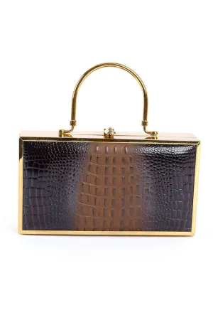 Gold Frame Embossed Box Bag